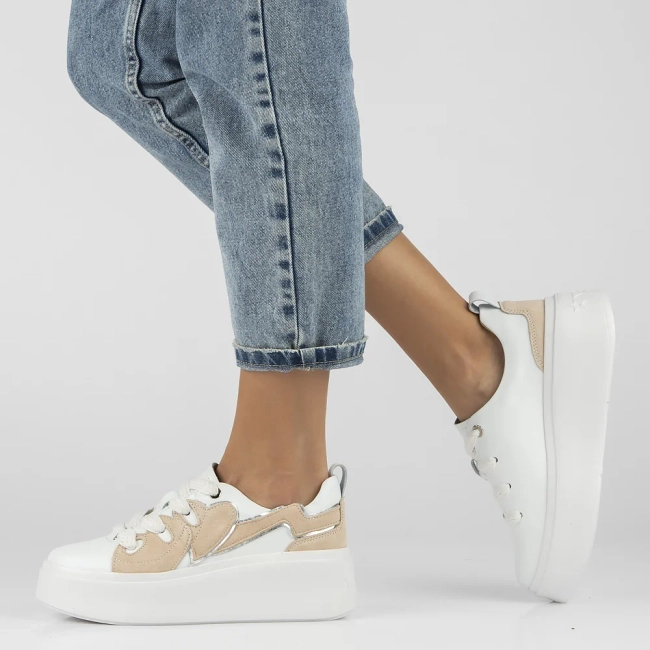 Skórzane Sneakersy Filippo DP6684/24 WH białe