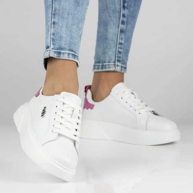 Skórzane Sneakersy Filippo DP4580/24 WH białe