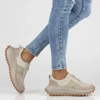 Skórzane sneakersy Filippo DP6773/25 BE GE beżowe