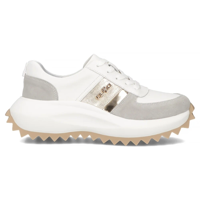Leather Sneakers Filippo DP6773/25 WH GR white-grey
