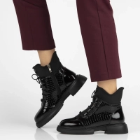 Skórzane botki Filippo DBT7295/25 BK czarne