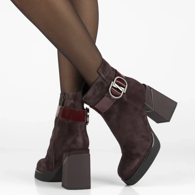 Leather heeled ankle boots Filippo DBT7183/26 BG burgundy
