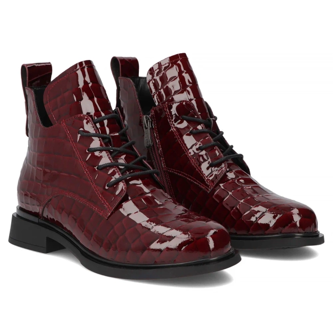 Leather ankle boots Filippo DBT7239/25 BG burgundy
