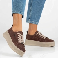 Skórzane sneakersy Filippo DP6122/26 D BR brązowe