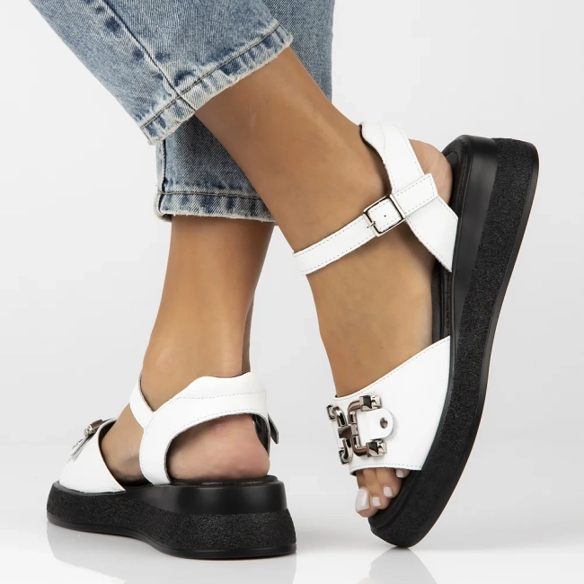 Leather sandals Filippo DS6755/25 WH white