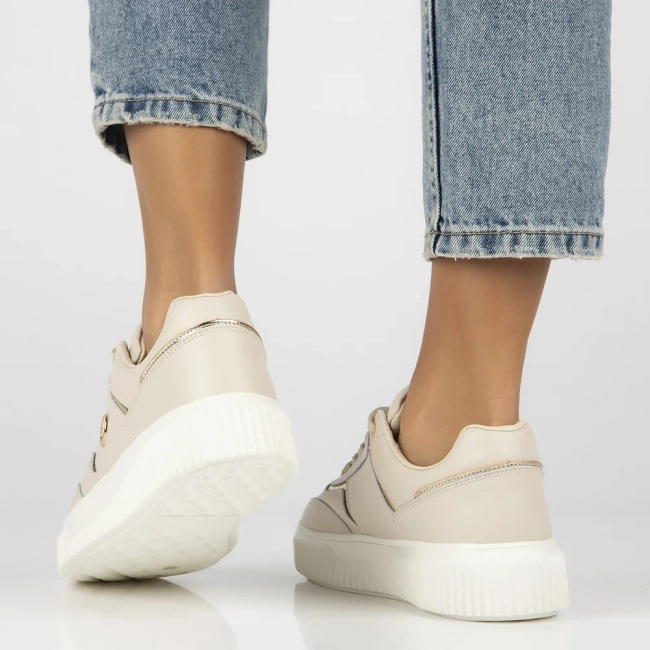 Skórzane sneakersy Filippo DP6727/25 BE beżowe
