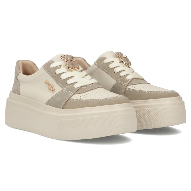 Skórzane sneakersy Filippo DP6775/25 BE beżowe
