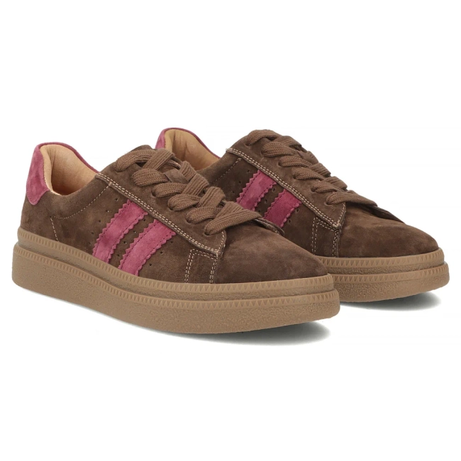 Skórzane sneakersy Filippo DP7981/26 D BR brązowy