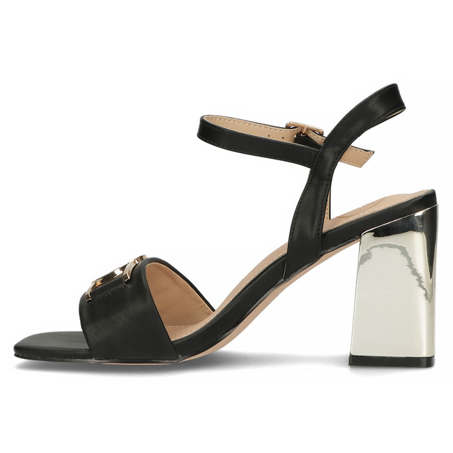 Sandały na obcasie Filippo DS4502/23 BK czarne