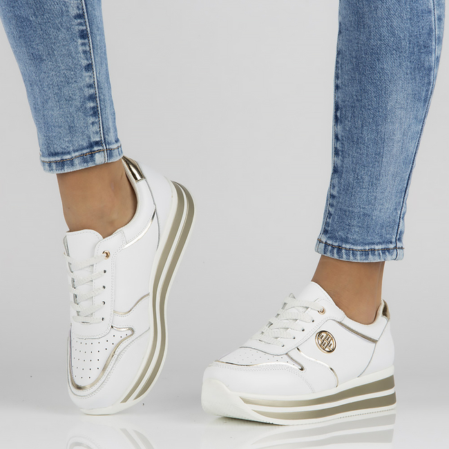 Leather Sneakers Filippo DP3682/22 WH white