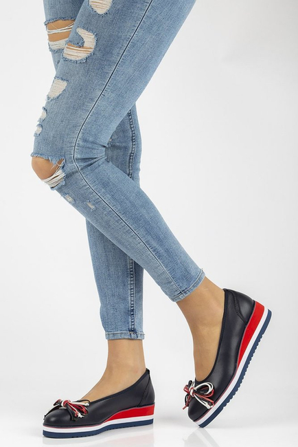 Leather ballerinas Filippo DP2159/21 NV navy blue