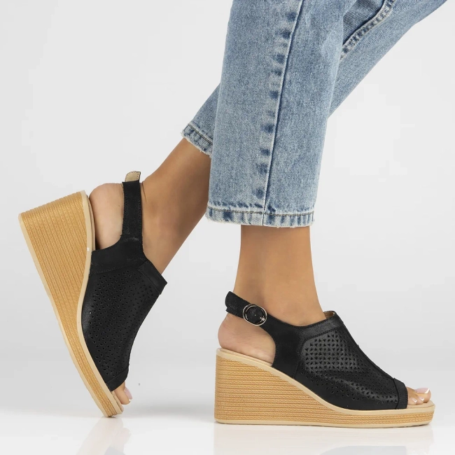 Leather sandals Filippo DS6053/24 BK black