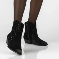 Leather heeled cowboy boots Filippo DBT8230/26 BK black