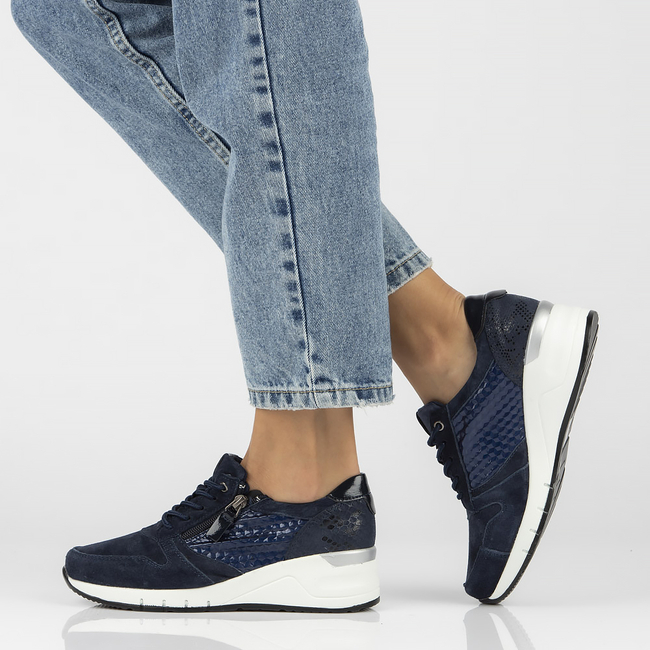 Leather Sneakers Filippo DP2052/21 NV navy blue