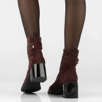 Leather heeled ankle boots Filippo DBT8024/26 BG burgundy