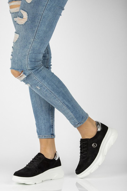 Leather Sneakers Filippo DP2138/21 BK black