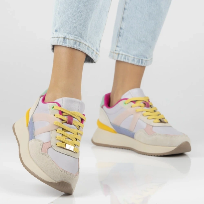 Skórzane sneakersy Filippo DP7775/26 PI YL wielokolorowe