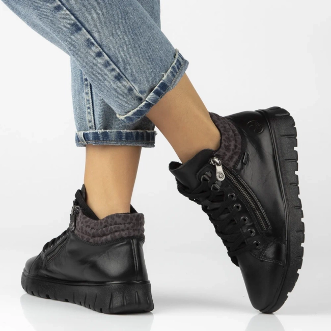 Ankle Boots Rieker leather N1305-00 Black
