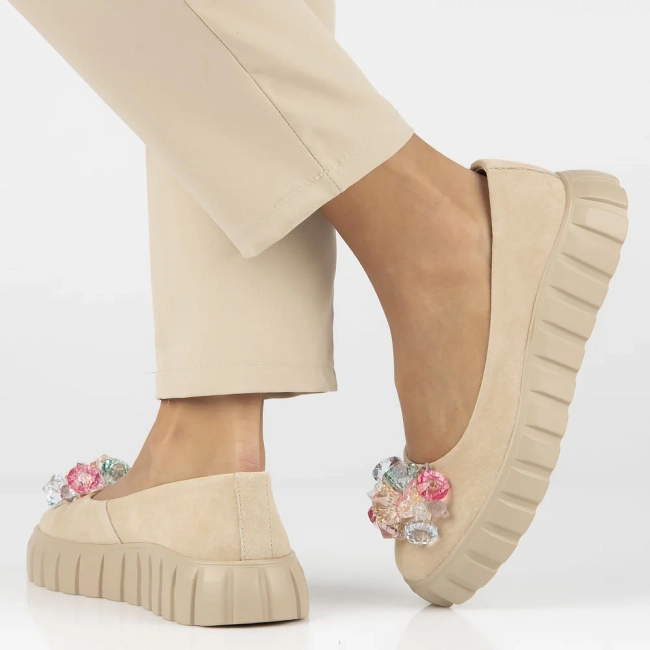 Leather shoes Filippo DP4682/24 BE beige