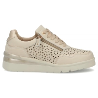 Skórzane sneakersy na platformie Filippo DP7677/26 BE beżowe