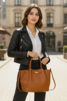 Light brown handbag prime clasp