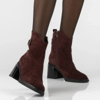 Leather heeled ankle boots Filippo DBT8024/26 BG burgundy