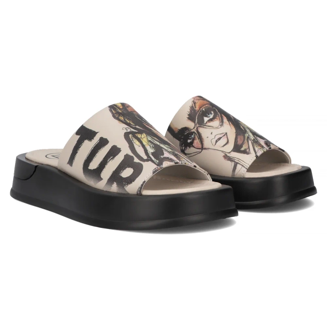 Leather flip-flops Filippo DK6158/25 BE beige