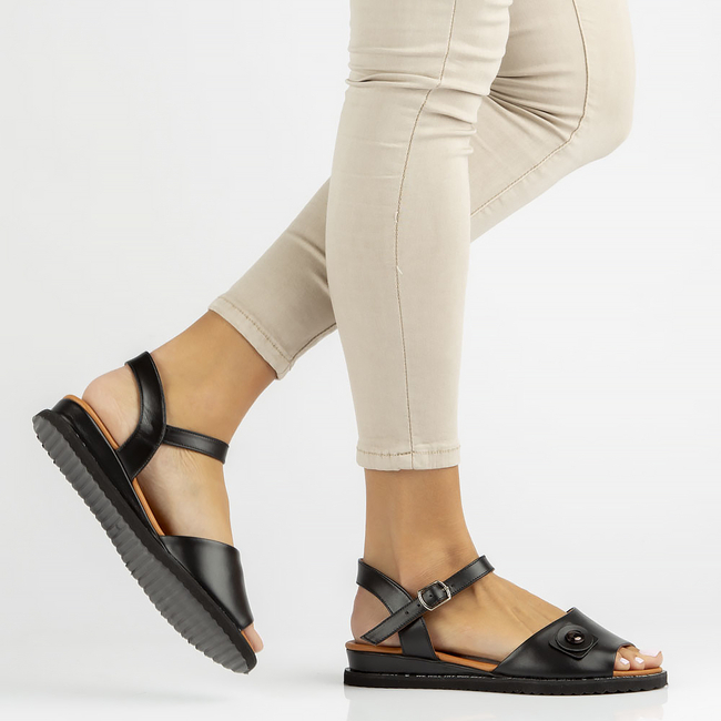 Leather sandals Filippo DS3913/22 BK black