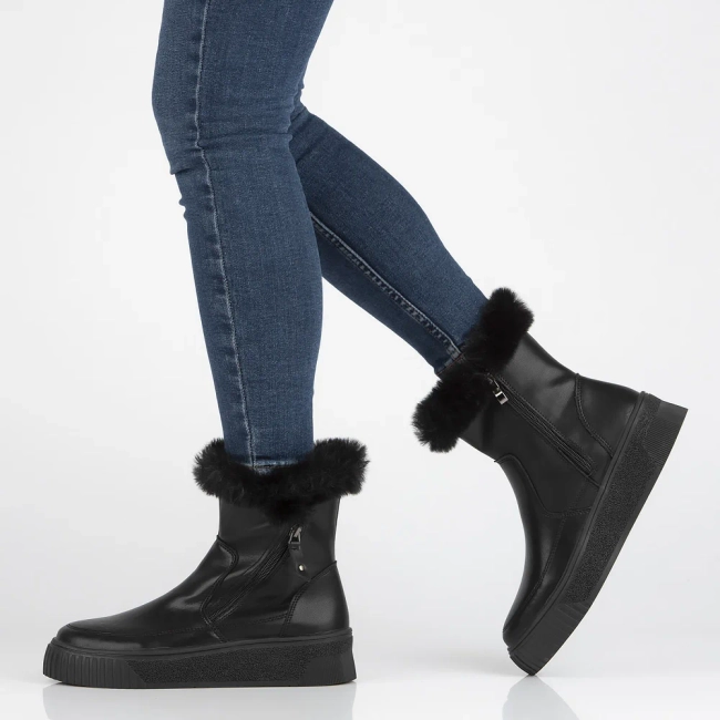 Leather ankle boots DBT6484/24 BK black