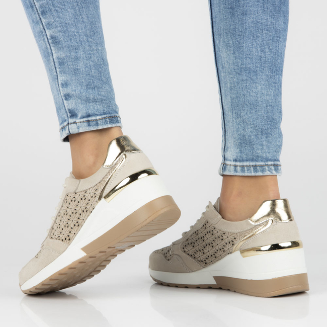 Skórzane sneakersy Filippo DP4669/23 BE beżowe