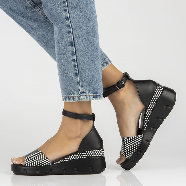 Leather sandals Filippo DS4455/23 BK KR black