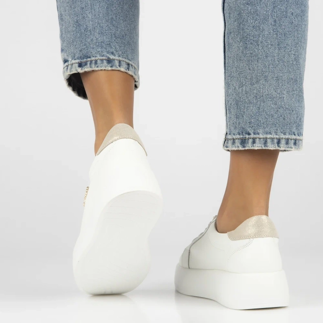 Leather sneakers Filippo DP6721/25 WH white