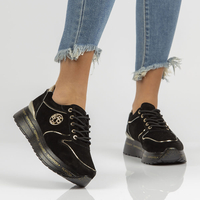 Skórzane Sneakersy Filippo DP3558/22 BK czarne