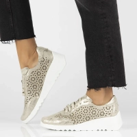 Skórzane sneakersy Filippo DP4690/24 GO złote