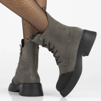 Skórzane trzewiki Filippo DBT6566/24 GR szare