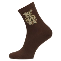Women's Socks Cosas brown LM207 brown leopard bear