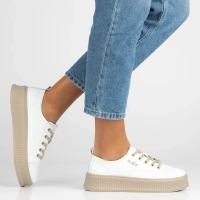 Skórzane sneakersy Filippo DP6122/26 WH BE białe