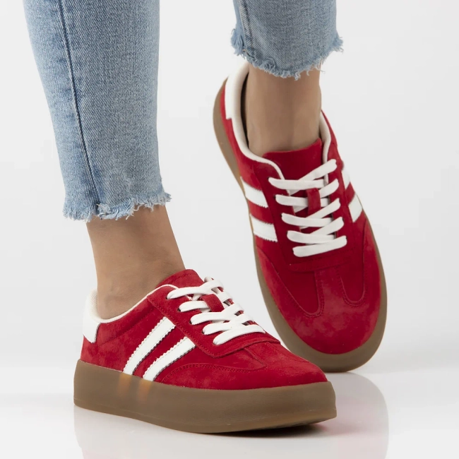 Skórzane sneakersy Filippo DP6764/25 RD czerwone