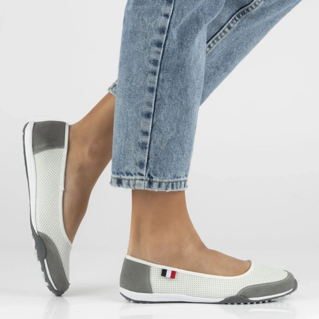 Leather shoes Filippo DP142/24 WH GR white-gray