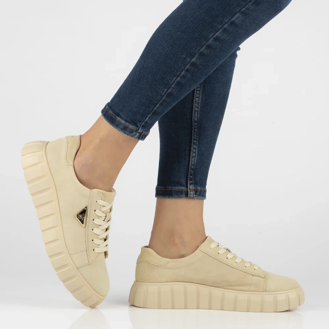 Leather sneakers Filippo DP4138/24 BE beige