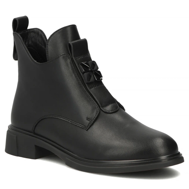 Skórzane botki Filippo DBT8135/26 BK czarne