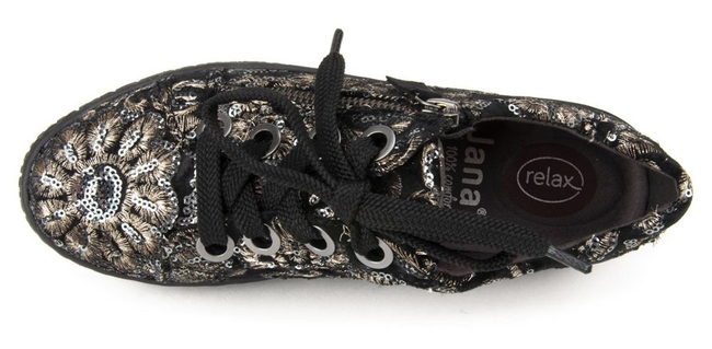 Półbuty Jana 8-23705-23 079 Black Sequins