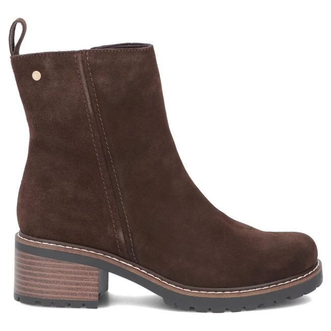 Skórzane botki na obcasie Filippo DBT7930/26 D BR brązowe