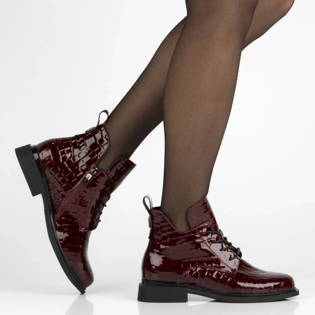Leather ankle boots Filippo DBT7239/25 BG burgundy