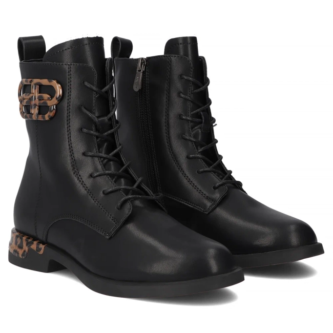 Skórzane botki Filippo DBT7206/25 BK czarne