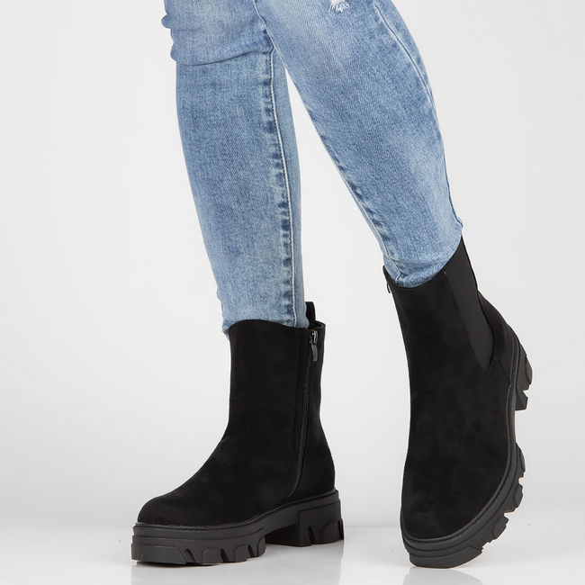 Botki na platformie Filippo DBT3405/22 BK czarne