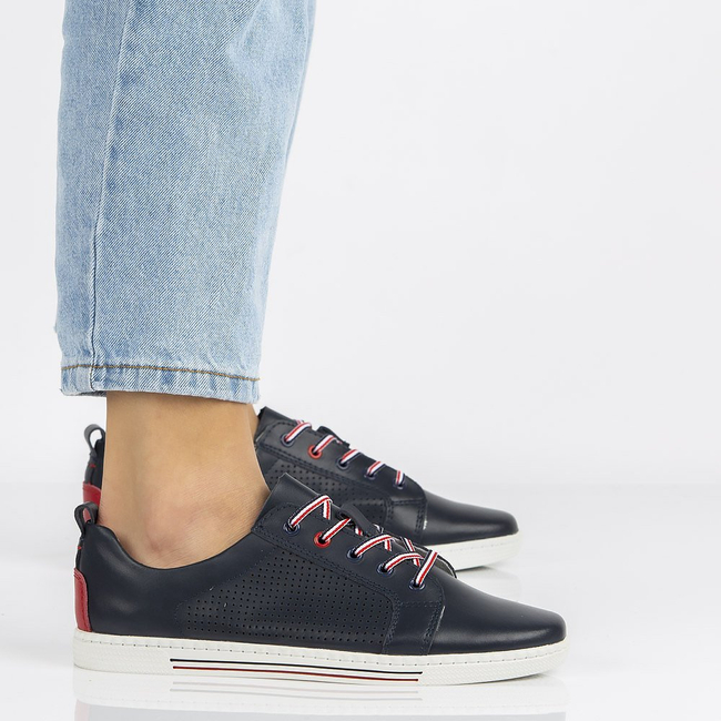 Leather shoes Filippo DP008/21 NV navy blue