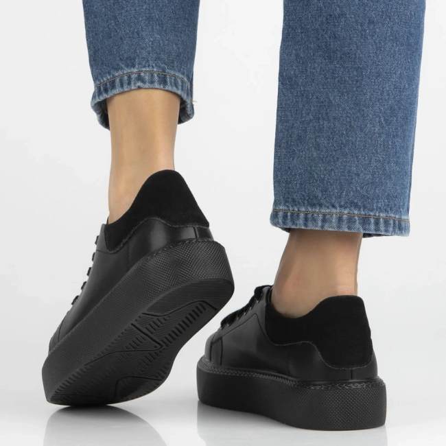 Leather sneakers Filippo DP6119/26 BK black