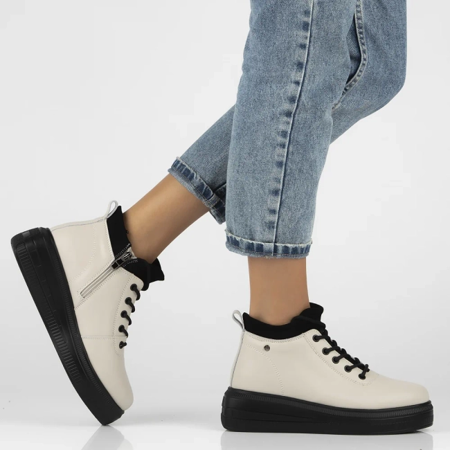 Leather ankle boots DBT6506/24 BE beige