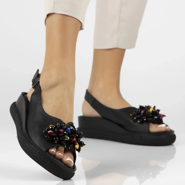 Leather sandals Filippo DS6983/25 BK black